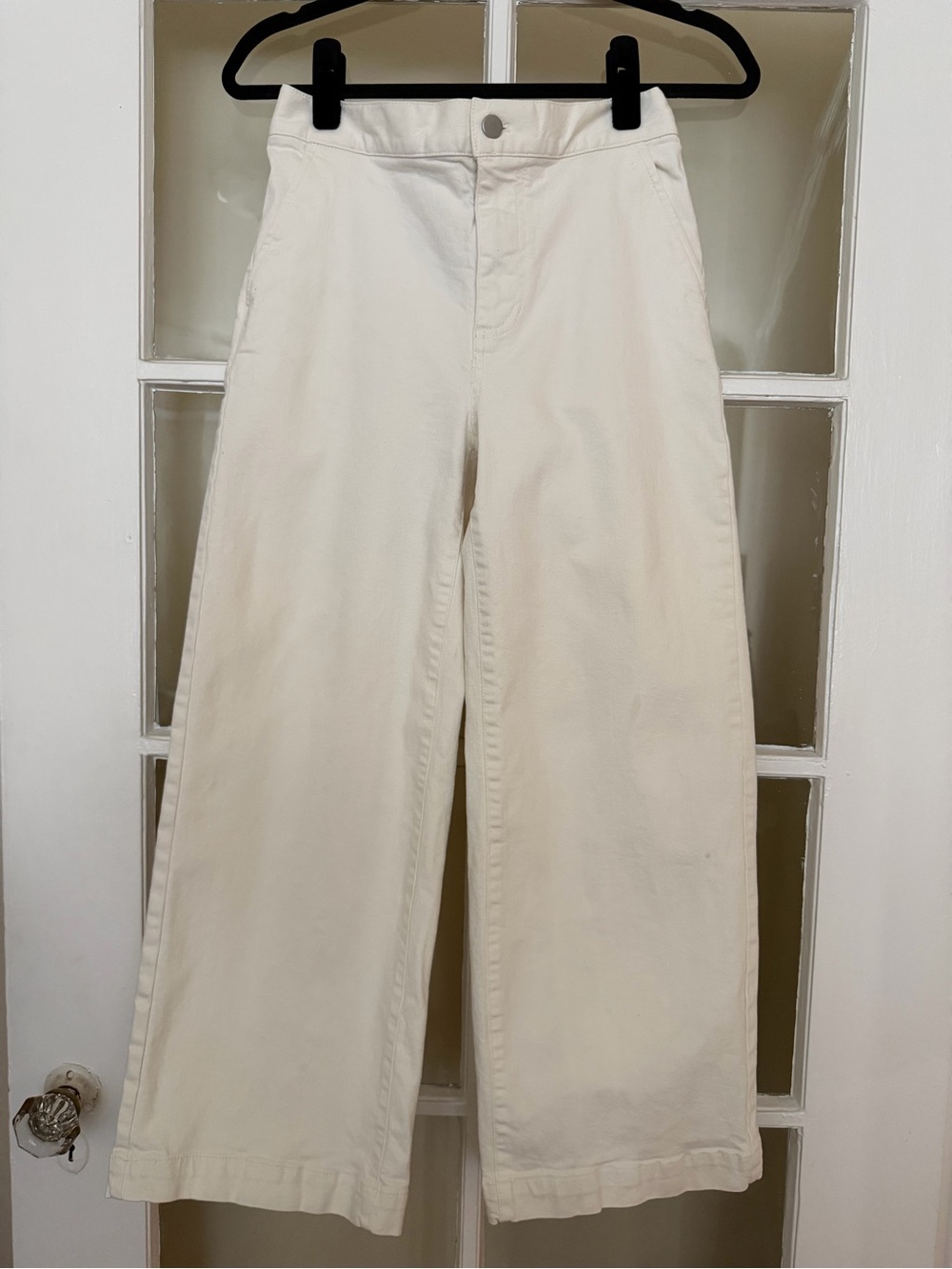 OAK + FORT Cream Wide-Leg Chinos